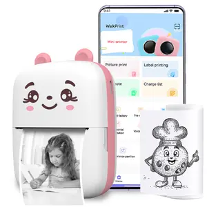 Portable Wireless Photo Printer, Rechargeable Instant Print Compatible with iPhone & Android, Ideal for Office, Study Notes, Travel Photos