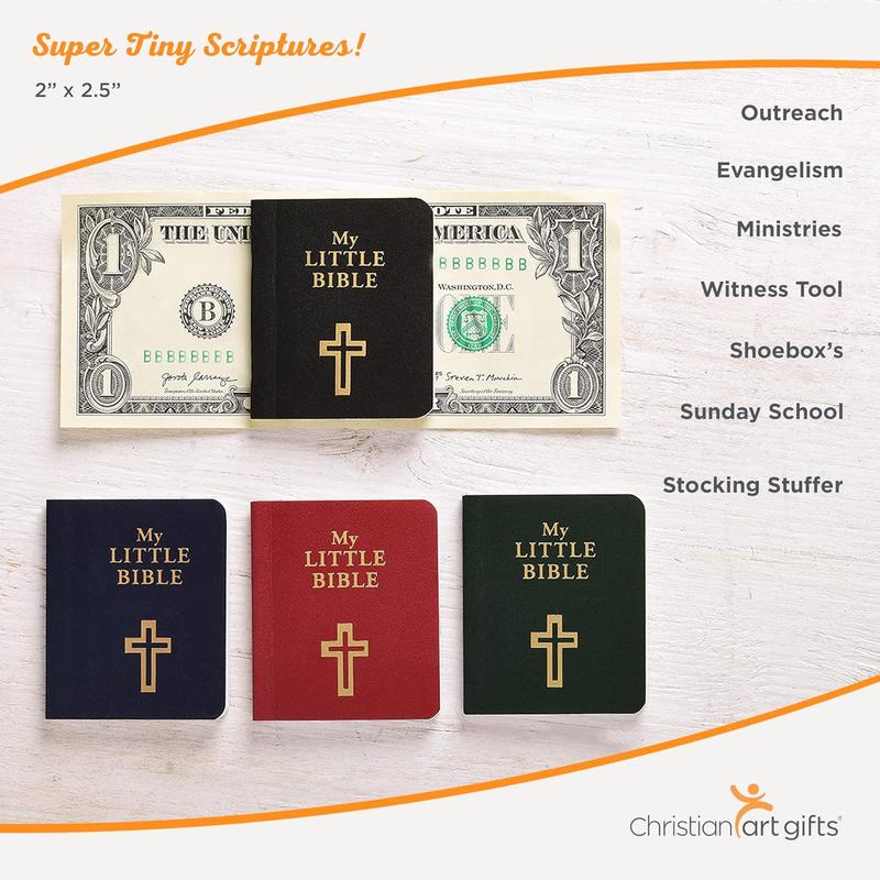 My Little Bible 2” Standard Edition - Selections of Key Verses From Every Book, Tiny Palm-size OT NT Classic 1769 KJV Text, 2" x 2.5”, - Paperback