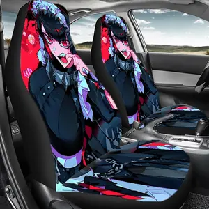 1 Set Anime Vampire Girl Car Seat Protector Universal All - Year, 2pcs/5pcs High - Back Anime Vampire Girl Car Seat Covers, Universal Fit Car Seat Protector, Car Decor, Car Seat Decorative, Car Accessories Interior, Easy Care Machine Washable Polyester