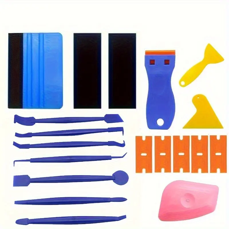 19pcs Car Window Film Tinting Kit with Vinyl Wrapping Tools, Squeegee, Edge Trimming Sticks & Felt Edge - All-in-One Car Window Tinting System for Cars, Trucks, Car Window Tinting Equipment