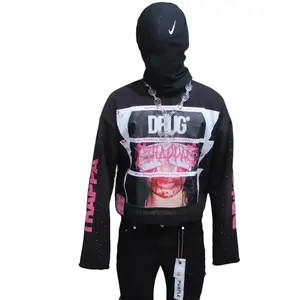 (BLACK) TRAPPA “ADDICTION” RHINESTONE LONGSLEEVE