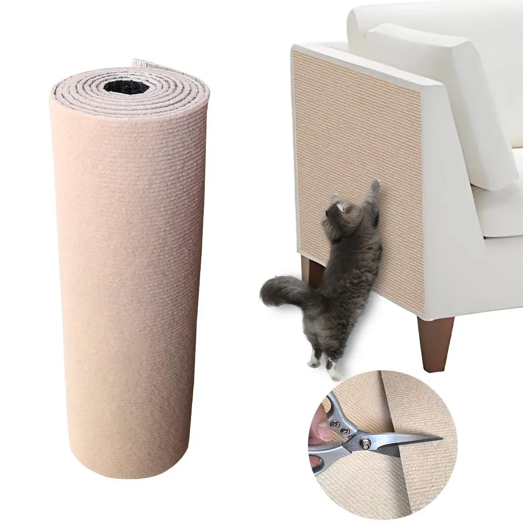 Self-Adhesive Cat Scratching Pad, 1 Roll Durable Cat Scratcher, Vertical Scratcher and Cat Scratching Mat, Pet Furniture Protector, Cat Supplies
