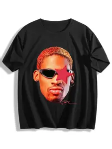 Dennis Rodman Retro Streetwear Graphic Tee | Bold Pop-Art Basketball Legend Portrait Shirt | Vintage Hip Hop Aesthetic Unisex Cotton T-Shirt | Iconic “Worm” Inspired Urban Fashion Tee