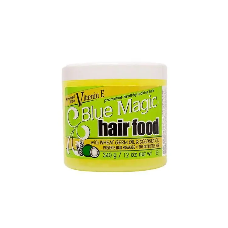 Hair Food Leave-In Conditioner, Repairing Anti-Breakage Formula with Coconut Oil & Wheat Germ for Daily Care & Pressing, 12 oz, Hair Care Products, Repairing Coconut Conditioner, Daily Gentle Haircare, Blue Magic, Adults, 12Oz, Selfcare, Hair Strengthener