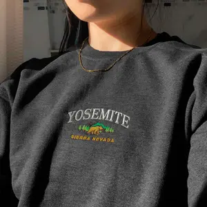 Yosemite Vintage Sweatshirt embroidered Crewneck sweater National Park Shirt Sierra Nevada