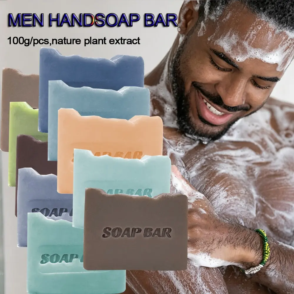 100g Men's Cologne Cedar Scented Handmade Beauty Soap, Gentle Hydrating Moisturizing Cleanser, Multi-Use for Face, Bath, Shave, Plant Essential Oil Soap