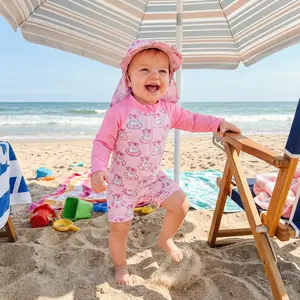 Baby Girl Rash Guard Swimsuit Fish Tail Girl/Duck Print Zipper Long Sleeve Bathing Suit with Swim Cap