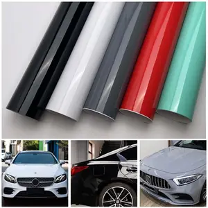 Glossy Vinyl Wrap Film Waterproof Auto Motorcycle Bright Body Wrap Sticker Gloss Wrap Film Black White Car Self-adhesive Sticker