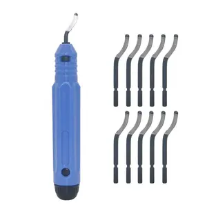 Hand Metal Deburring Tool NB1100 Handle + 10 count BS1010 Rotary Deburr , Burr Remover Hand Tool for /Plastic//Copper and Steel