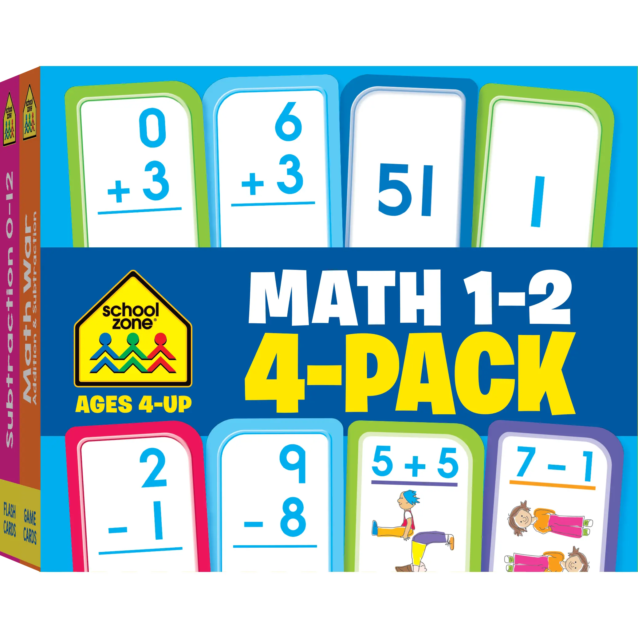 Math Grades 1-2 Flash Cards (4-Pack)