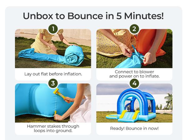 Outfunny Bounce House with Slide, Inflatable Bouncy House for Kids 3-8 w/Ball Pit, Outdoor & Indoor, Bounce Area 8'x8', Capacity 400 lb Outfunny Bounce House with Slide, Inflatable Bouncy House for Kids 3-8 w/Ball Pit, Outdoor & Indoor, Bounce Area 8'x8', Capacity 400 lb