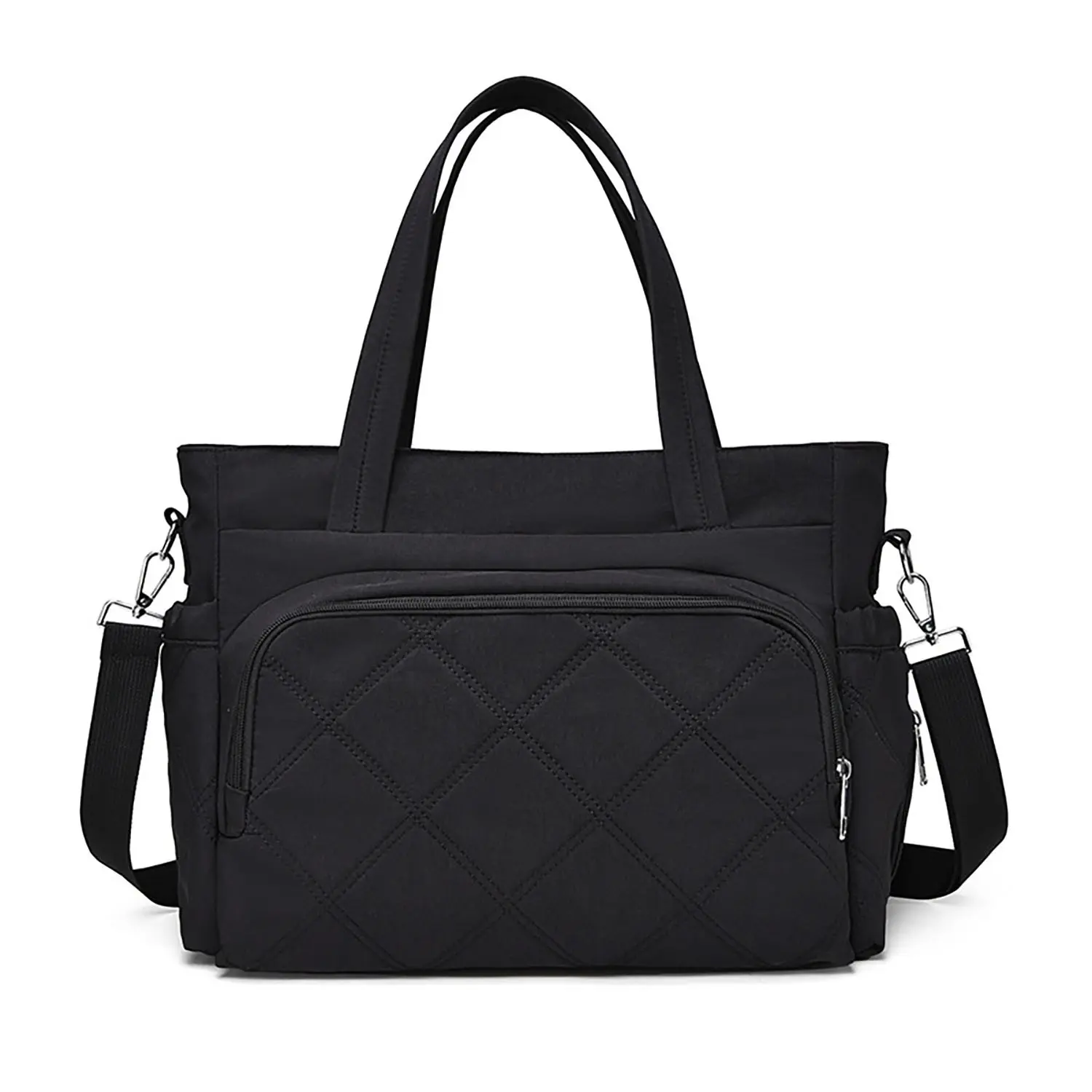 Simple Mom Bag Handbag, Rhombus Baby Bag Shoulder Crossbody Backpack, Diaper Tote Bag, Diaper Bag Purse, Lightweight Waterproof Nylon, Daily Commute Travel Bag