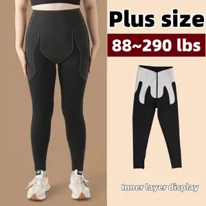 2-Pack Plus Size Women's High-Waisted Leggings with Tummy Control and Scrunch Butt Lift, High-Elasticity Nylon for Yoga & Workouts, Workout Clothes, Exercise