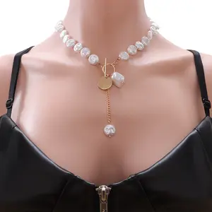 Unique Baroque Pearl Necklace, Luxury Daily Wear Gift Jewelry
