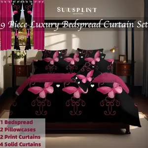 Thick Cotton Touch Bed Cover, 7 Piece in a Bag, Upgraded Luxury Bedspread Set, Bamboo Microfiber, Home, all-season bedding