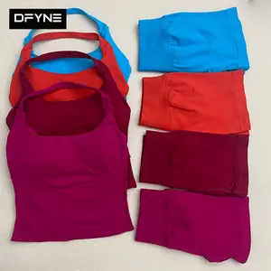 DFYNE Women’s Halter Workout Tank & Shorts Set High Stretch Gym Activewear Outfit