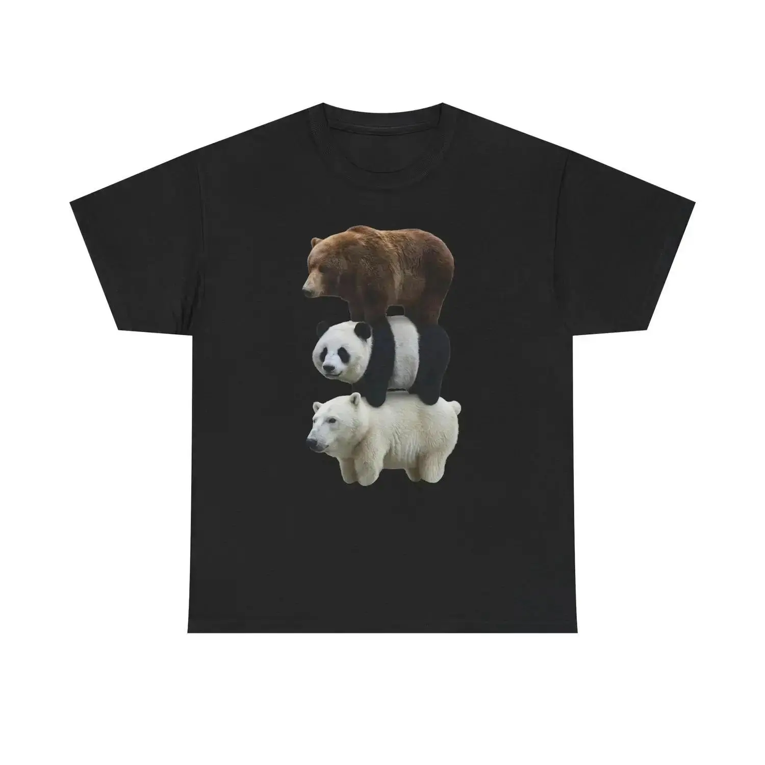 Men's Graphic T-Shirt with Realistic Bear Print, 100% Cotton Short-Sleeve Tee in a Relaxed Fit for Casual & Business Wear, Tshirt, Shortsleeve, Breathable, Fashion, 3Xl, Loose-Fitting, Menswear, Round, No