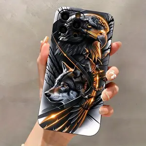 Eagle Wolf Offers a Creative Patterned Protective Case That Fits Various for Apple for iphone Models Including 11, 12, 13, 14, 15, 16 Plus, Pro, Max, X, Xr, Xs Max, 7 Plus, And 8 Plus, This New Phone Case Is Perfect for Couples And Makes a Great Gift for
