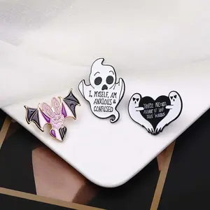 [Halloween Offer] Creative New Halloween Badge Cartoon Ghost Bat Brooch Fashionable and Versatile Clothing Decorations