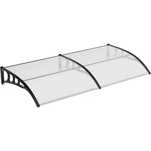 Polycarbonate Outdoor Door Awning Canopy - 40''x80'' (100x200cm) - UV, Rain, Snow, Sun Protection - Sturdy Plastic Steel Bracket - Exterior Window Shade