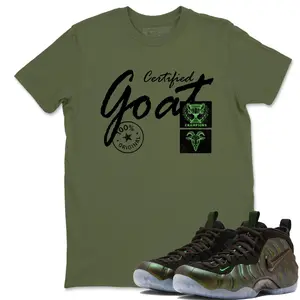 Certified Goat Unisex Graphic T-Shirts To Match Sneakers Foamposite One Pine Green, Foamposite One Pine Green Outfit, Graphic Print Casual T-Shirt