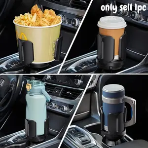 1pc Expandable Cup Holder for Large Water Bottles & Coffee Cups - Adjustable Base with Extendable Arms, Universal Cup Adapter (Black), Ideal for Car Use, Car Cup Holder | Adjustable Cup Holder | Durable Plastic Holder, Cup Holders for Car