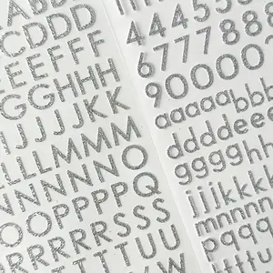 Silver Glitter Sticker Letters