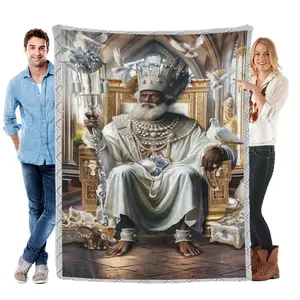 God the Father Blanket  Almighty Faith Christian Throw  Spiritual Living Room Decor & Religious Gift Christian Blanket  Prayer Blanket  Perfect for living room decor, prayer spaces, churches meaningful Christian religious gift for family and friends