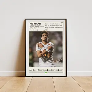 Neymar Poster, Soccer Poster, Neymar Print, Football Wall Art, Football Legend, Neymar Fan Gifts