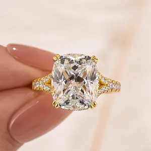 Effinny Jewelry 5.0ct Cushion Cut Engagement Ring in 925 Sterling Silver, Women's Promise Ring, 5A Grade Cubic Zirconia Anniversary Ring for Women Outdoorfun