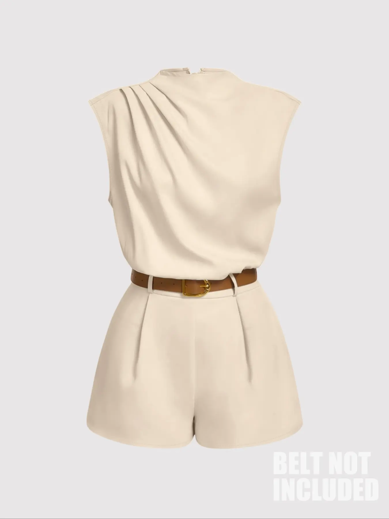 Women's Commuter Style Simple Basic Minimalist Fashion Casual Everyday Fitted Fit Sleeveless Solid Color Short Pants Elegant Fit Jumpsuit, No Belt Included, Daily Wear Womenswear, Casual Jumpsuits