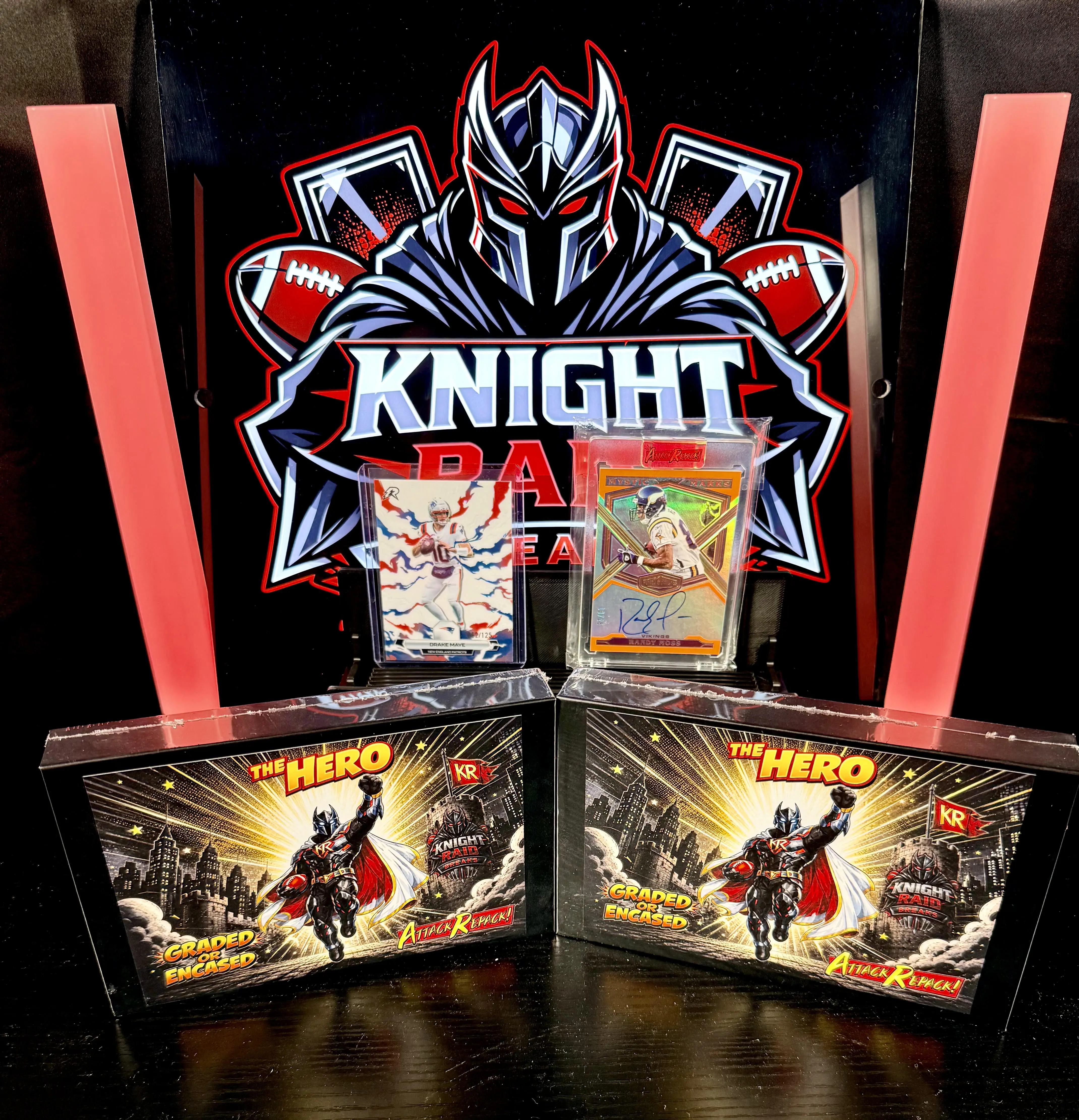 The War Room: 2-Box football card break Hero Knight Raid Breaks Sports Trading Card Set - 4 Teams, Division Battle Collectible Accessory