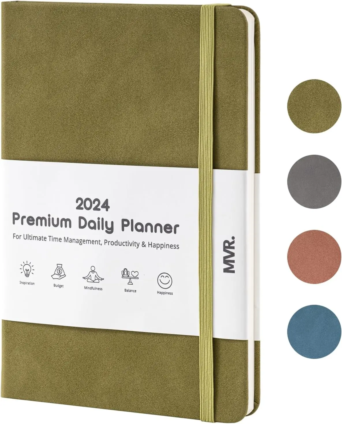 2024 Planner Daily planner 2024 Weekly planner notebook Monthly planner 2024 Budget planner 2024 A5 size 8.4" x 5.9" 208 pages Leatherette fabric with rich interior Agenda 2024