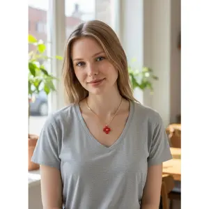 Pre-owned Louis Vuitton Repurposed Red Blossom Pendant Necklace