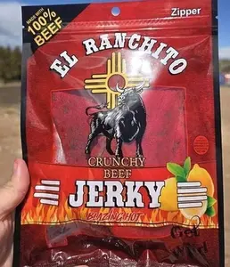 Blazing Hot NEW LOOK El Ranchito Crunchy Beef Jerky Net Wt. 2 oz