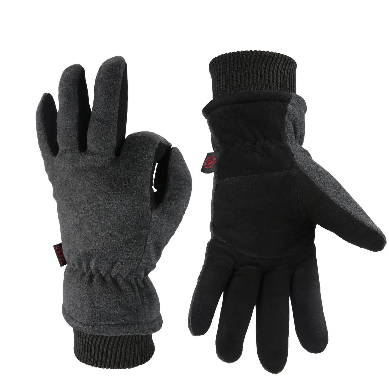OZERO Winter Gloves -30°F Cold Proof Deerskin Suede Leather Insulated Water-Resistant Windproof Thermal Glove For Driving Hiking Snow Work In Cold Weather - Warm Gifts For Men And Women