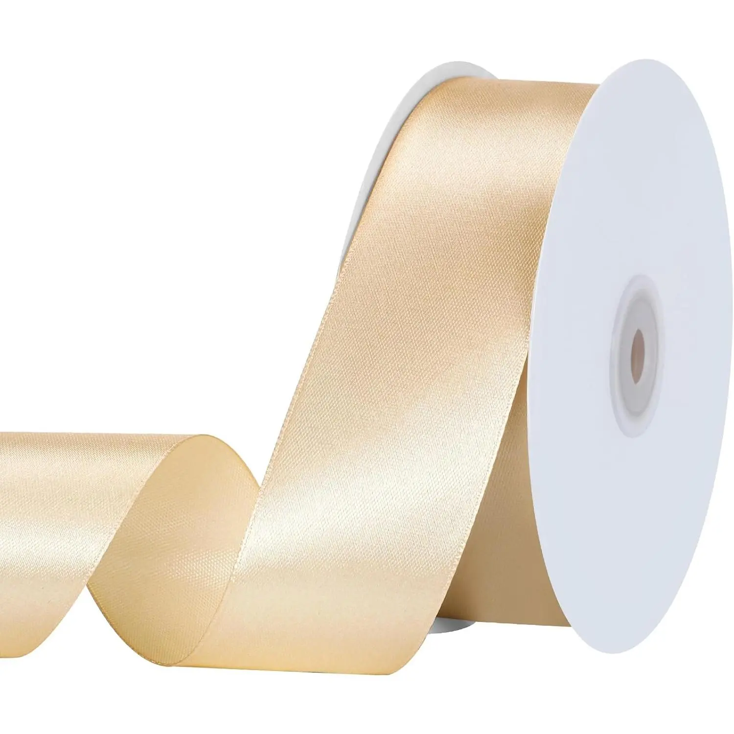 Champagne  Ribbon 1 1/2 Inch 60 Yards Wide  Bows Ribbons for  Wrapping Flower Bouquet Birthday Wedding