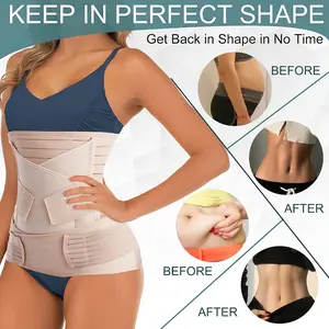 3-In-1 Postpartum Belly Band Post C Section Support Recovery Wrap, Abdominal Binder Girdles For After Giving Birth