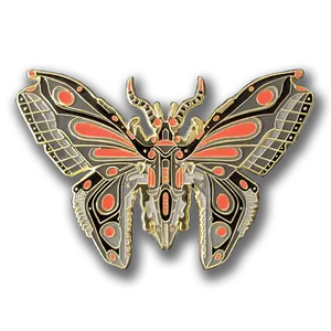Red Robot Butterfly Enamel Pin
