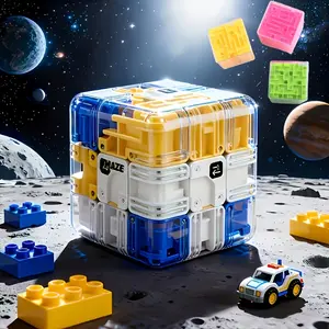 3D Ball Maze Cube Puzzle Toy STEM Educational Brain Game with Smooth Rolling Multicolor Balls 3D Maze Labyrinth Spatial Reasoning Challenging Cubic Puzzle for Kids Ages 6+