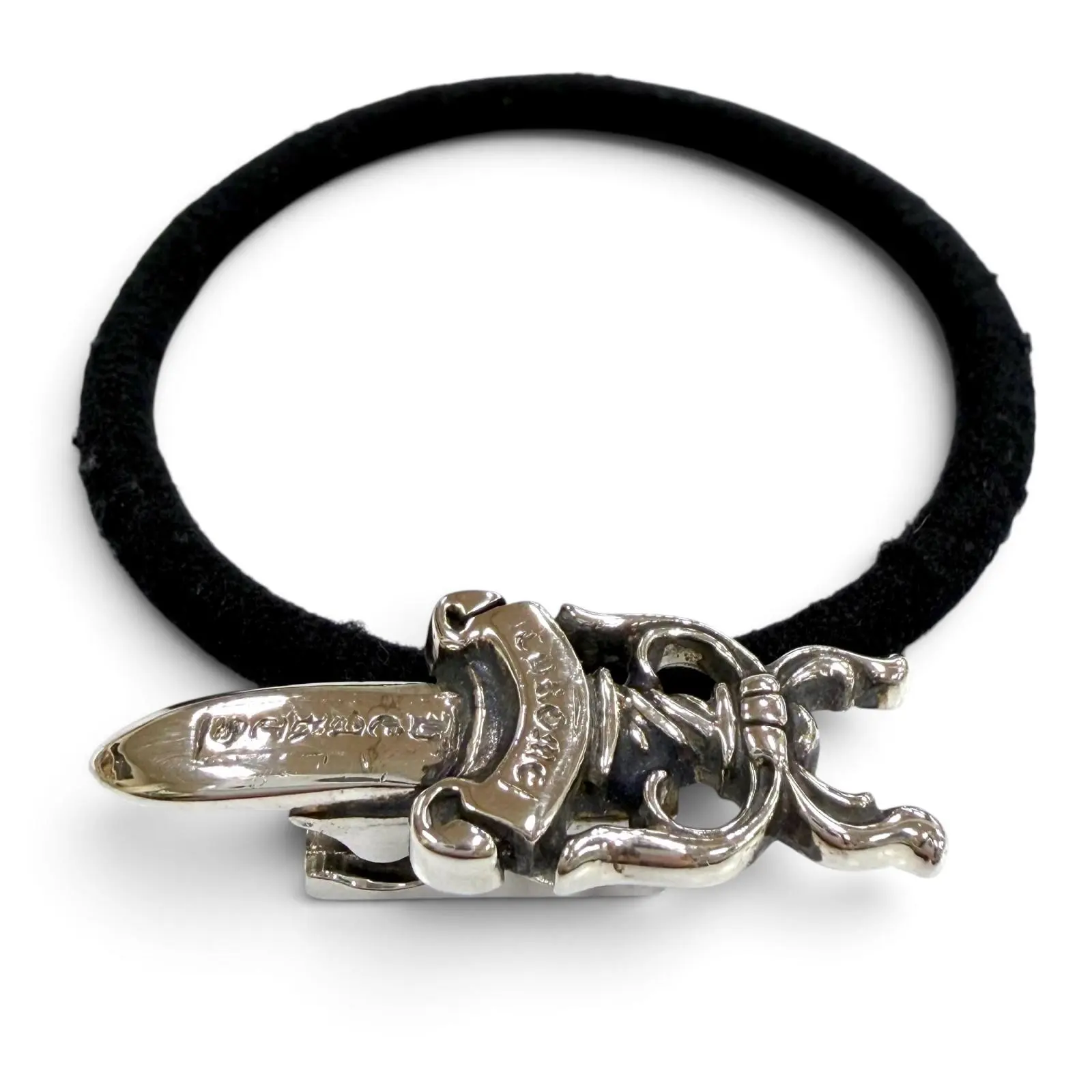 Pre-owned Chrome Hearts Sterling Silver 925 (Ag925) Small Leather Goods Silver Hairband