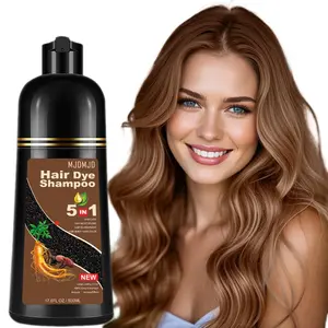 Light Brown Hair Dye Shampoo 5 in 1 for Gray Coverage ,Hair Color Shampoo for Women Men ,Herbal Ingredients Champu Con Tinte Para Canas 500ml
