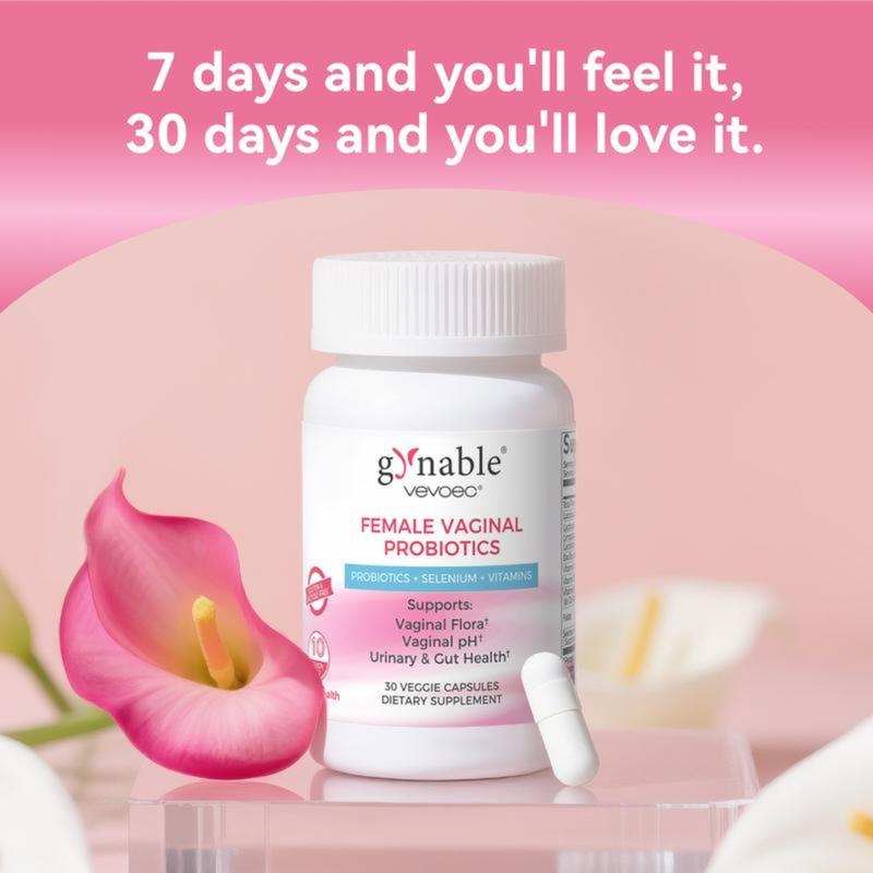 Gynable Female Probiotic for Women- Female Probiotic for pH Balance,Upgraded to 10 Billion CFU Probiotics Odor Control, Yeast Balance, Promote Healthy Viginal Flora & Feminine Health Edible Dietary