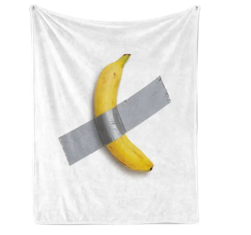 Funny Banana Loved By Minions Meme Flannel Blanket | Viral Internet Art Inspired Throw Blanket, Soft Plush Cozy Blanket for Sofa, Bed & Home Decor