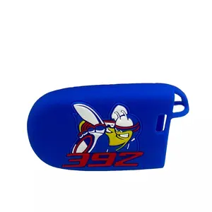 Silicone Car Key Cover Case Protector for Scat Pack 392 Charger/Challenger in Blue