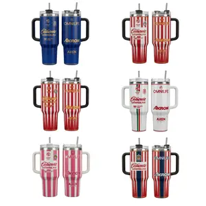 Chivas Guadalajara Third Away Inspired 40oz Tumbler With Handle, Soccer Club Travel Mug, Stainless Steel Insulated Cup with Lid and Straw, Fan Drinkware Gift for Men Women, Reusable Coffee Cup Game Day Gift