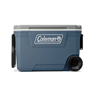Coleman 316 Series 62QT Hard Chest Wheeled Cooler Lakeside Blue | Heavy Duty Rolling Ice Chest with Long Ice Retention for Camping, Beach, Fishing, Tailgating, Road Trips and Outdoor Adventures
