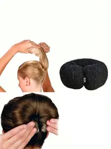 Vintage Hair Bun Styling Tool, Sponge Hair Ring with Clips, DIY Foam Hair Bun Maker, Classic Ponytail and Buns, Hair Volume Tool, Winter Fashion Accessories