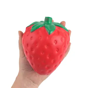 Large Strawberry Stress Relief Toy, Various Fruit Shapes, Stretchable PU Stress Ball, Classroom/birthday/christmas Gift, Mini Party Supplies