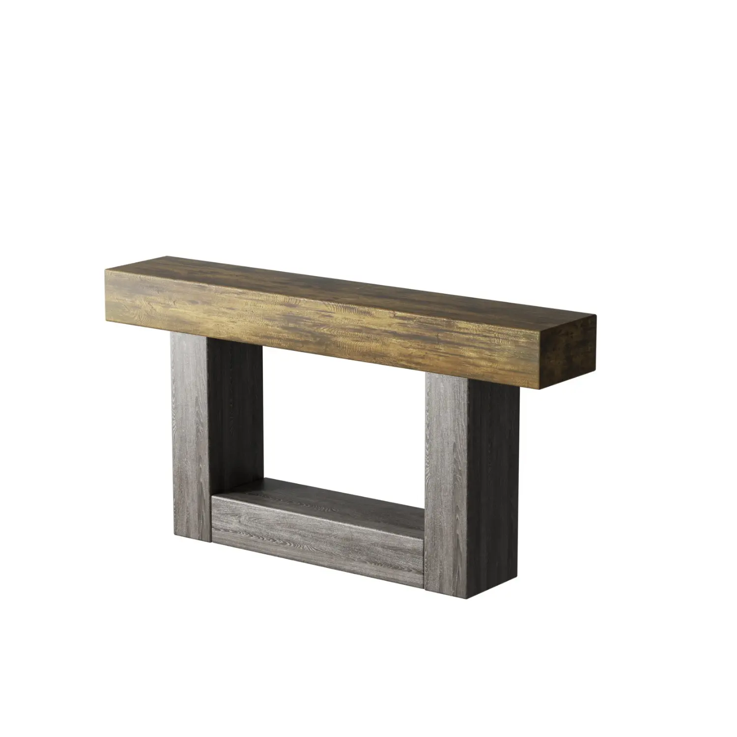 Farmhouse Console Table for Living Room, Antique Brown Wooden Sofa Table with Double Board Suspension Design, Solid Wood & MDF Entryway Table, Retro Narrow Hallway Table, 59.8x15x31.7 Inches, Antique brown Color Options
